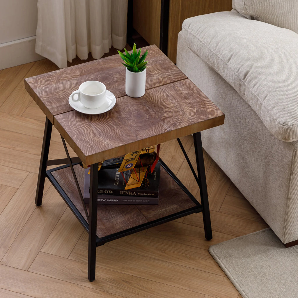 How should end tables and coffee tables be styled