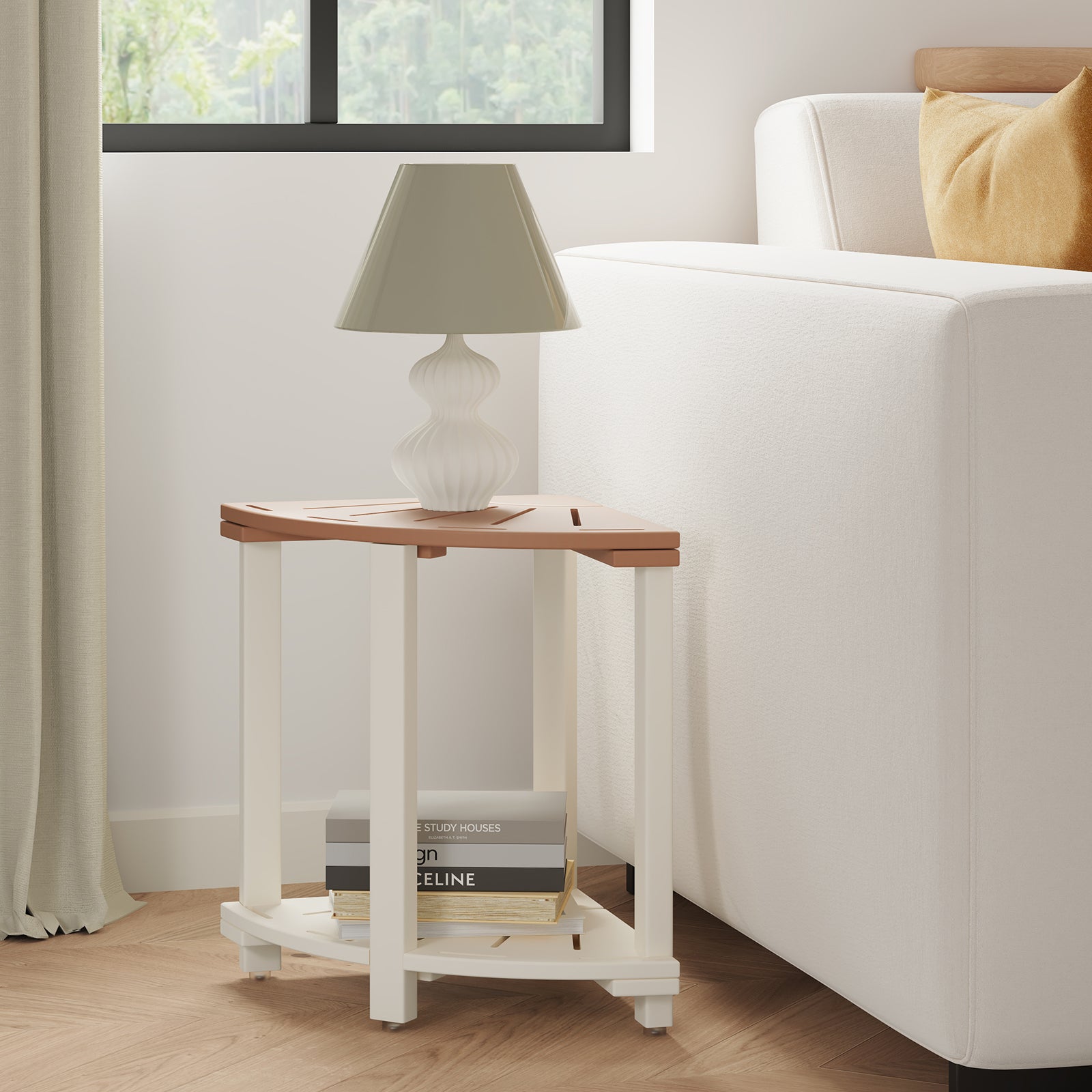 Shower Stool for Inside Shower, Plastic Corner Shower Bench with Storage Shelf, Waterproof Shower Foot Rest for Shaving Legs