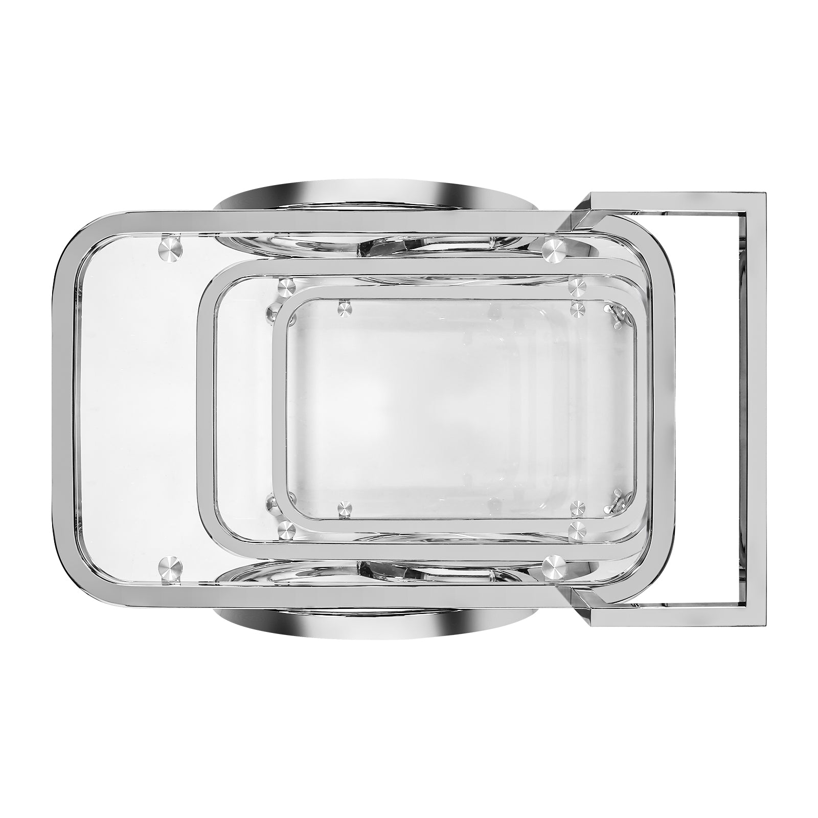 Modern 3 Tiers Bar Cart on Wheel with Handle in Chrome Style