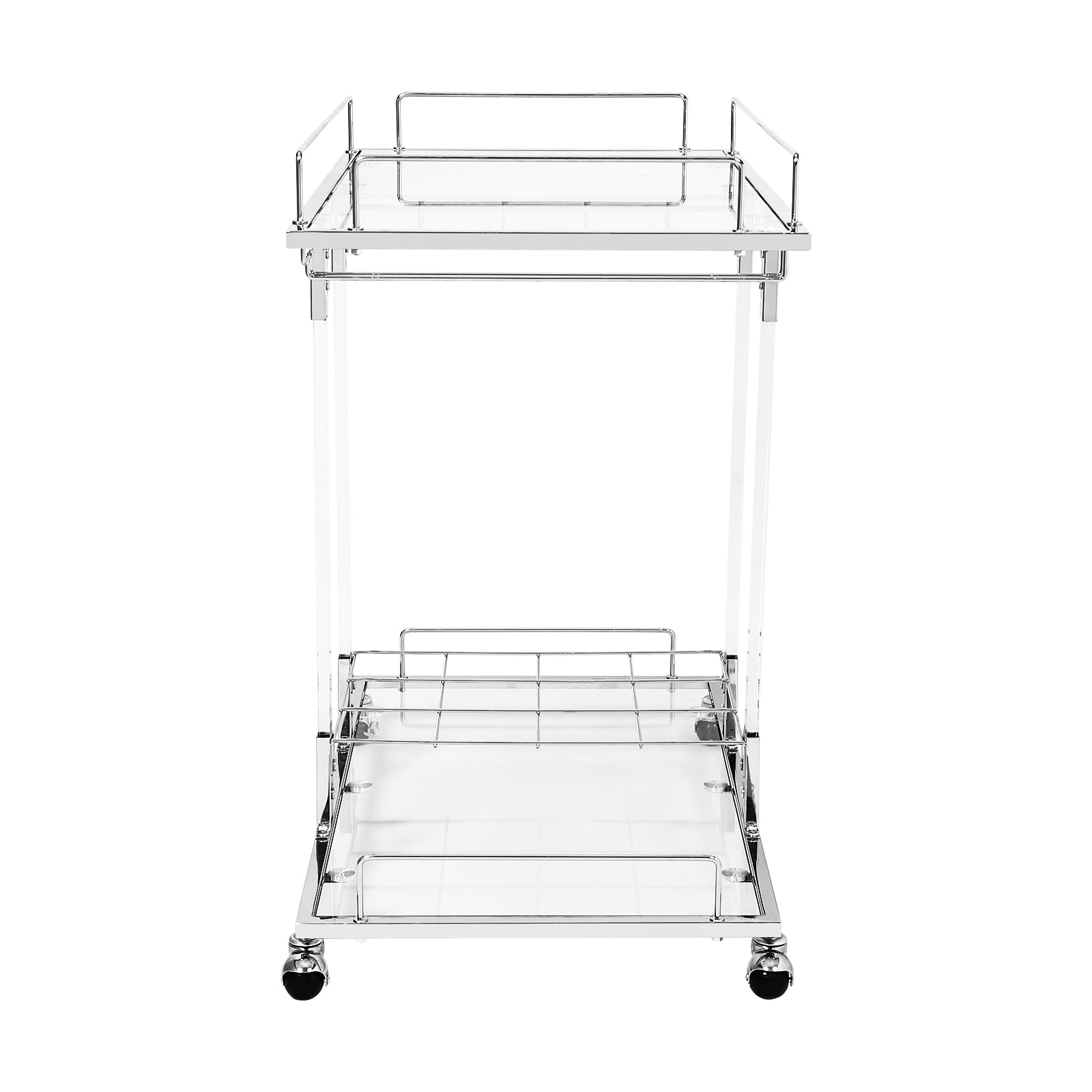 Modern Chrome Bar Carts Acrylic Bar Carts on Wheels