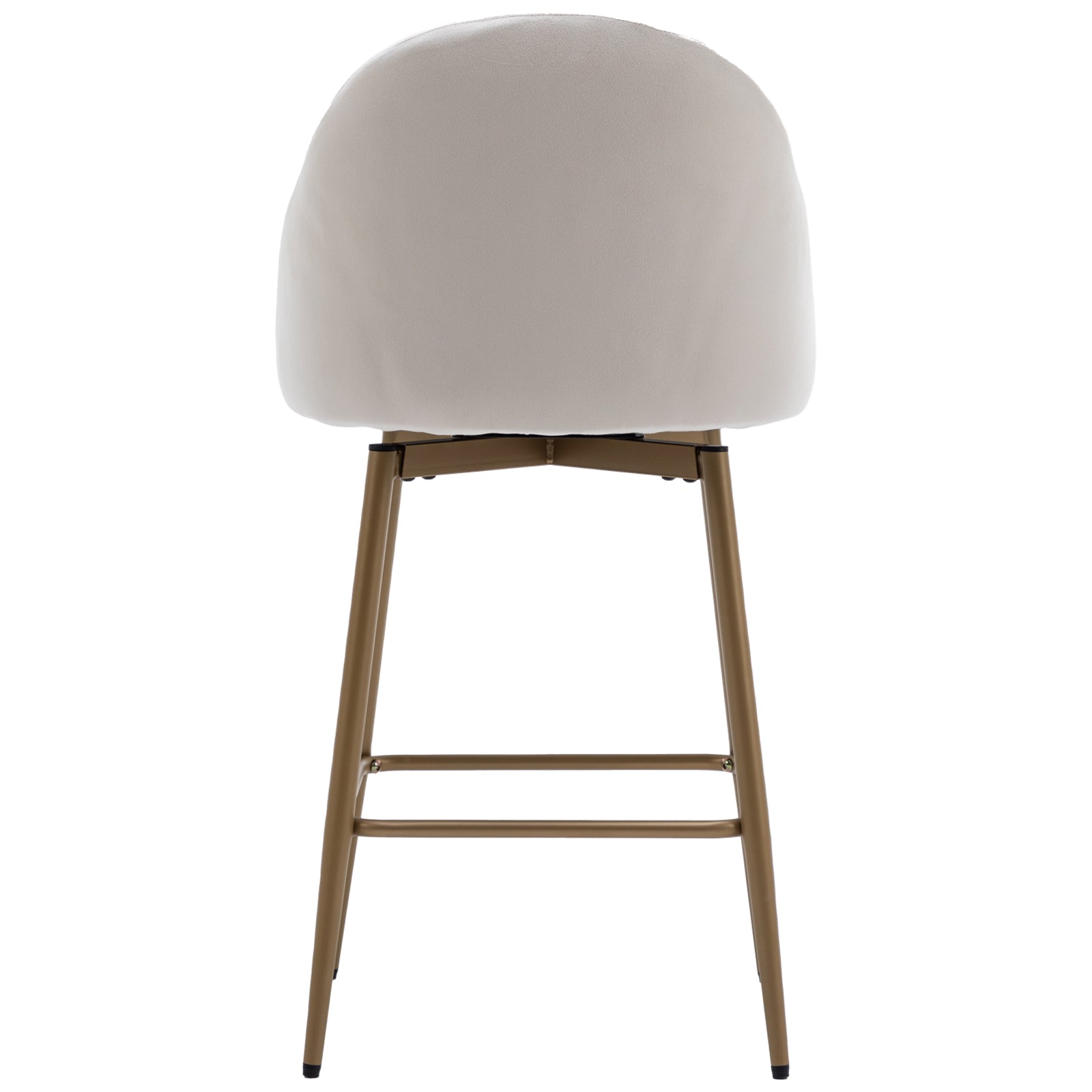 Velvet Swivel Bar Stool with Full Back Bar Height Counter Stools with Gold Metal Footrest