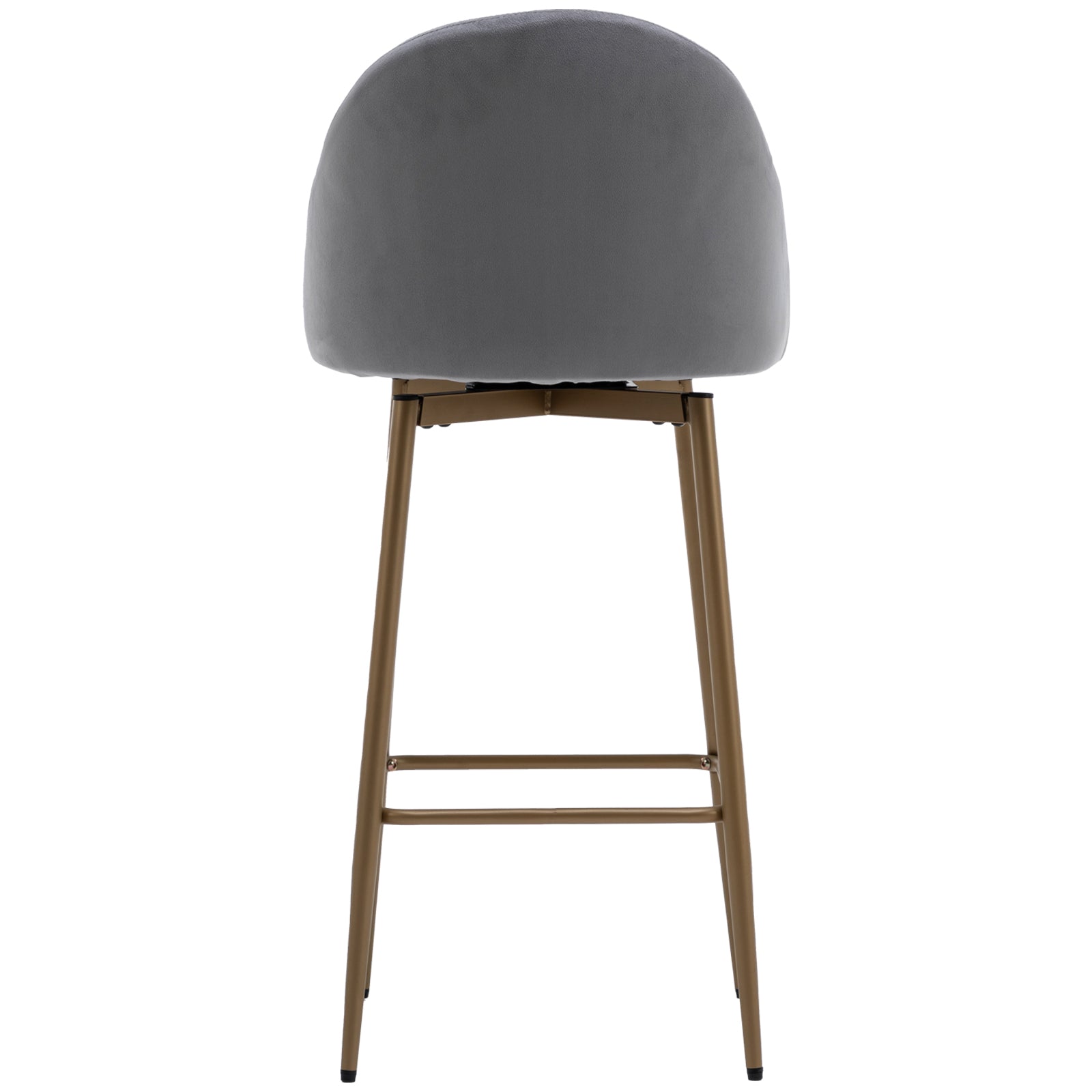 Velvet Swivel Bar Stool with Full Back Bar Height Counter Stools with Gold Metal Footrest