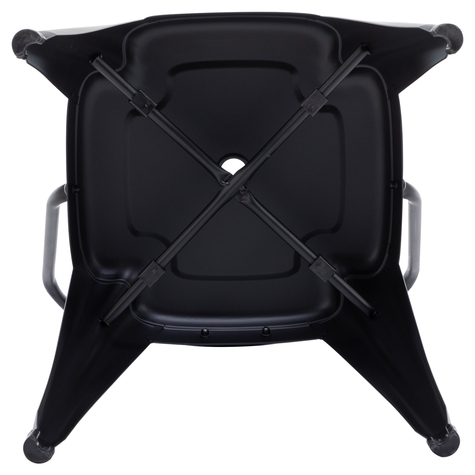 Industrial Metal Dining Chairs (Set of 4) with Stackable