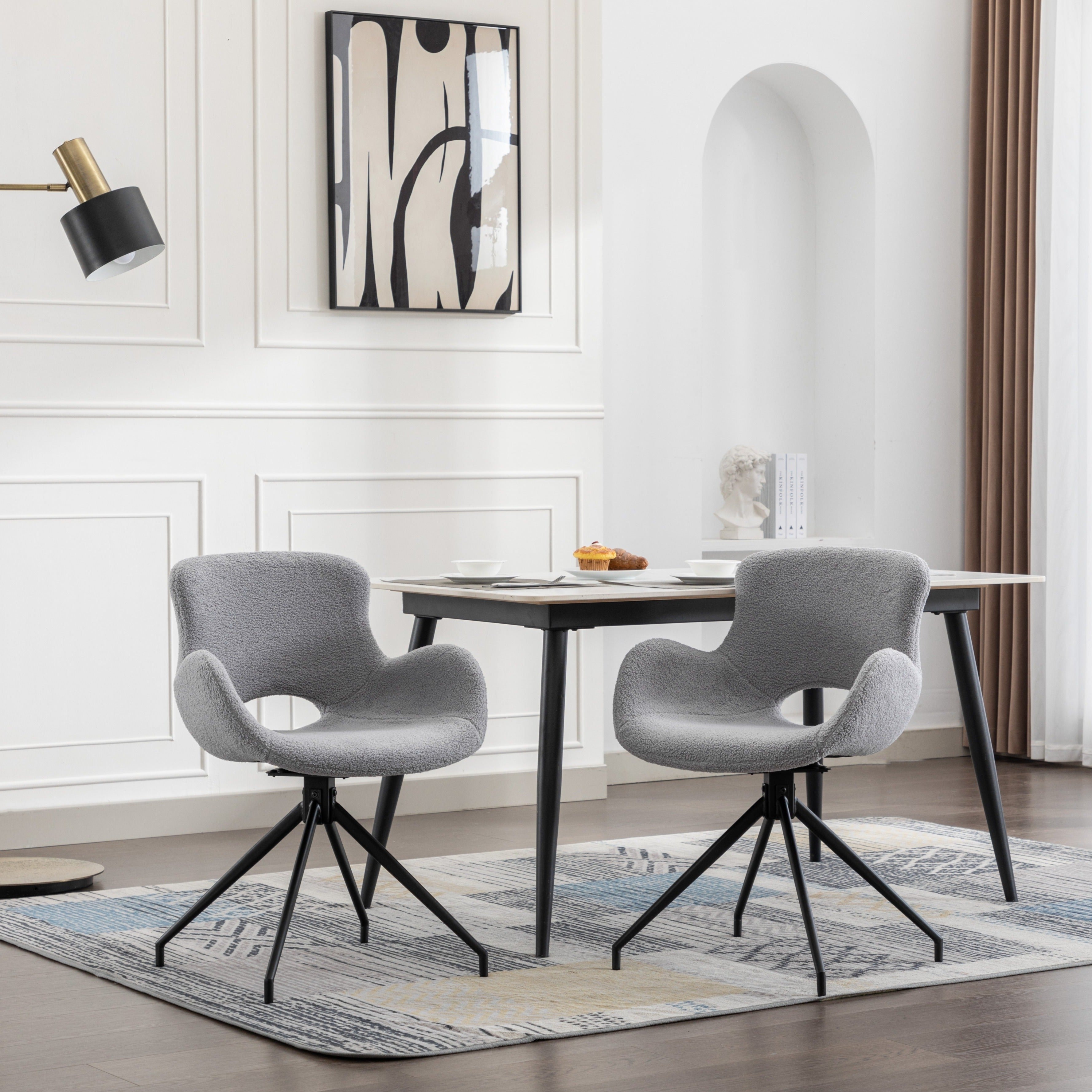 Velvet Upholstered Dining Chairs Arm Chair With Back (Set of 2)