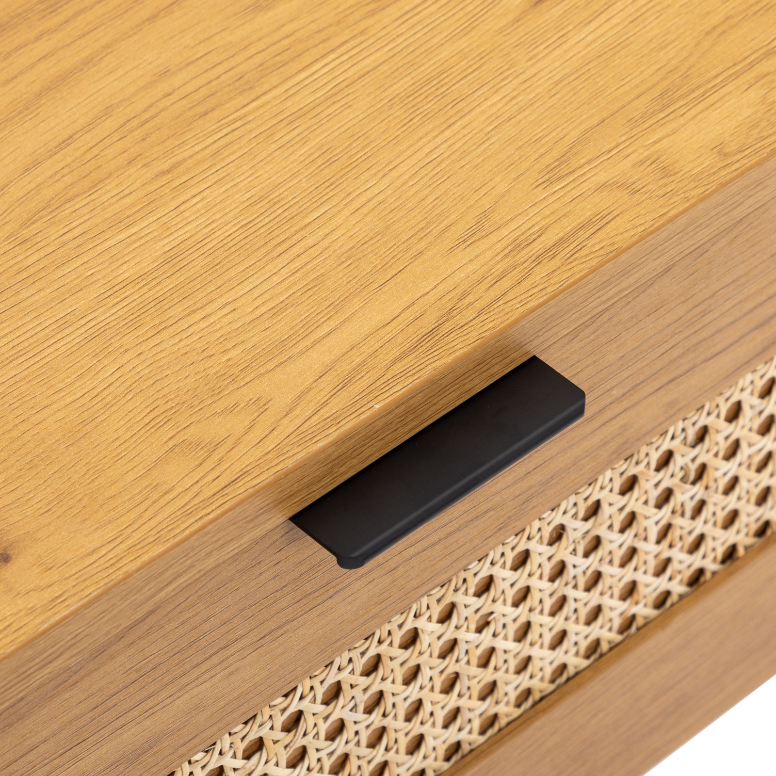 PE Rattan Nightstand wood nightstands with 1 Drawer