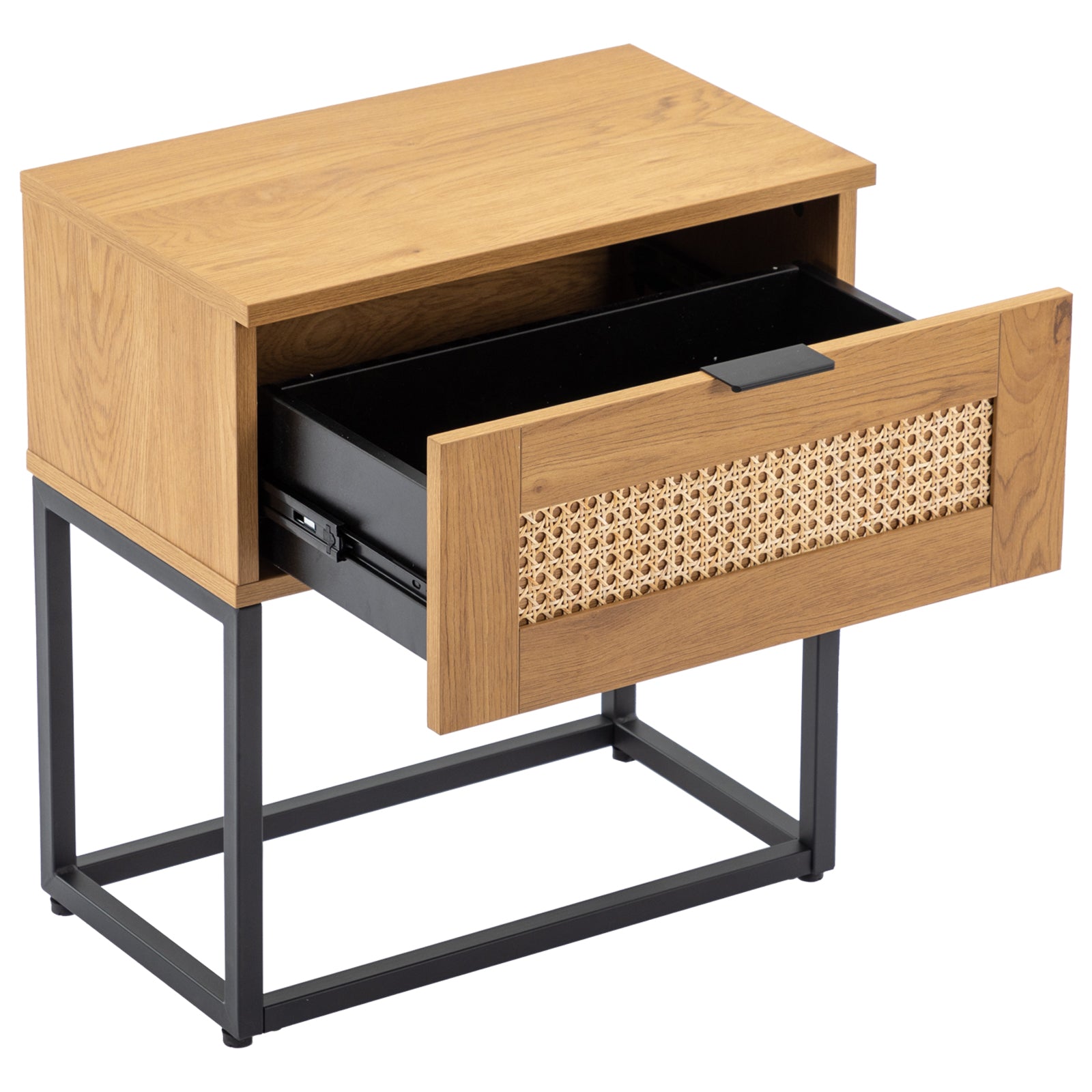 PE Rattan Nightstand wood nightstands with 1 Drawer
