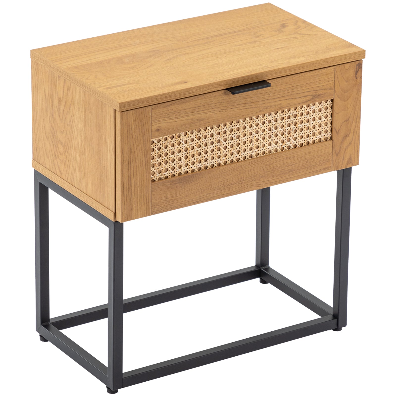 PE Rattan Nightstand wood nightstands with 1 Drawer