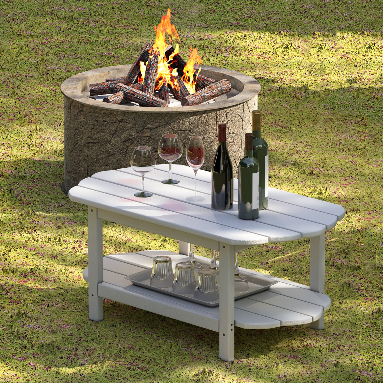 2 Tier Outdoor Coffee Table Adirondack Outdoor Patio Coffee Table