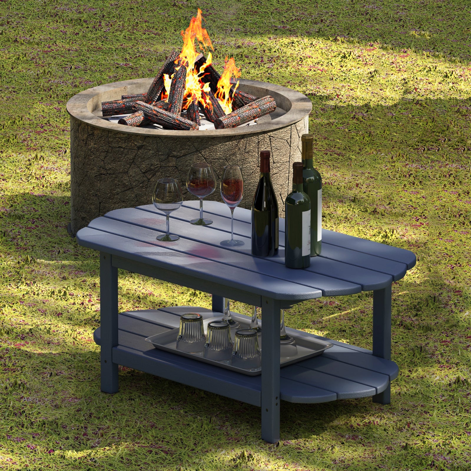 2 Tier Outdoor Coffee Table Adirondack Outdoor Patio Coffee Table