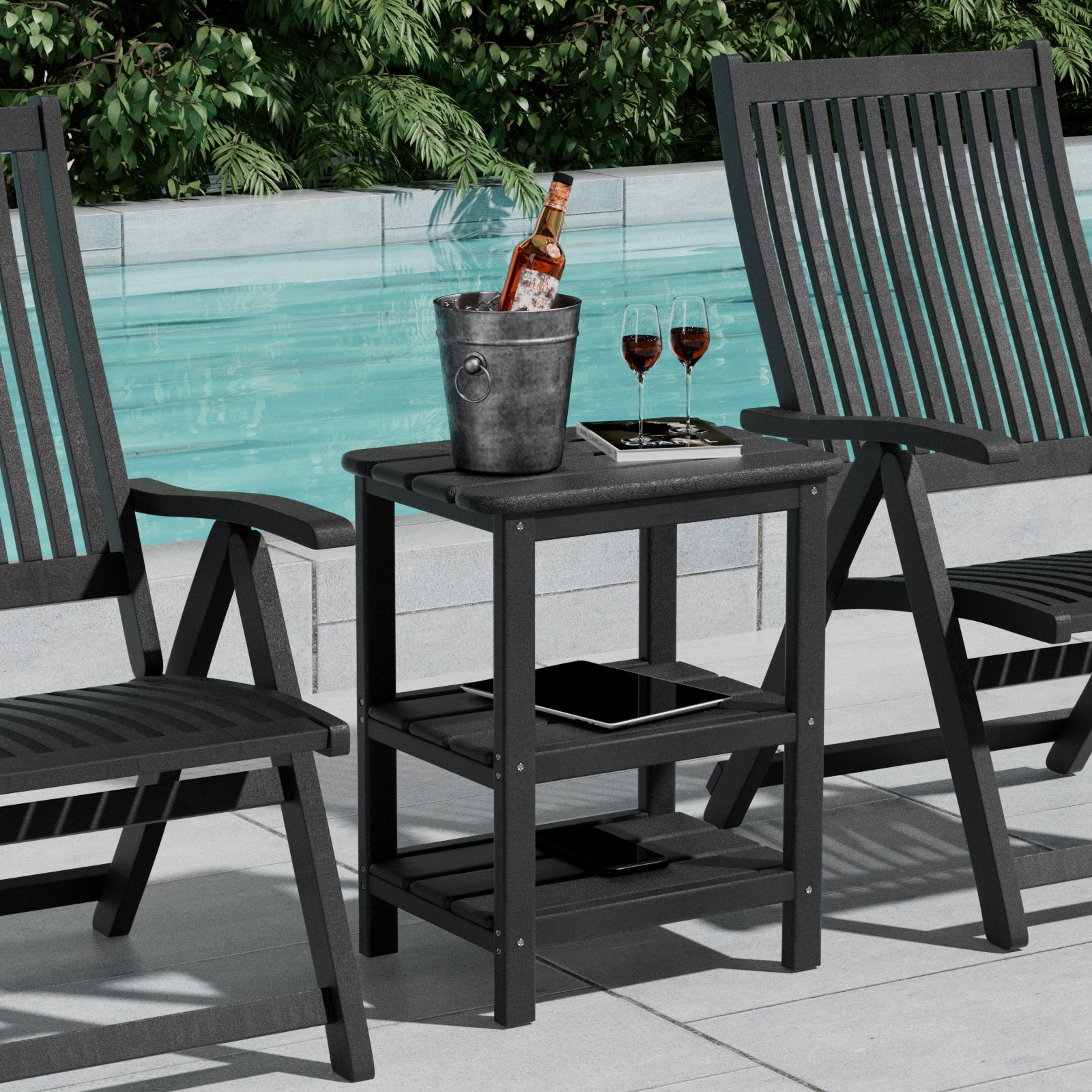3 Tier Outdoor Side Tables Adirondack Outdoor Patio End Tables