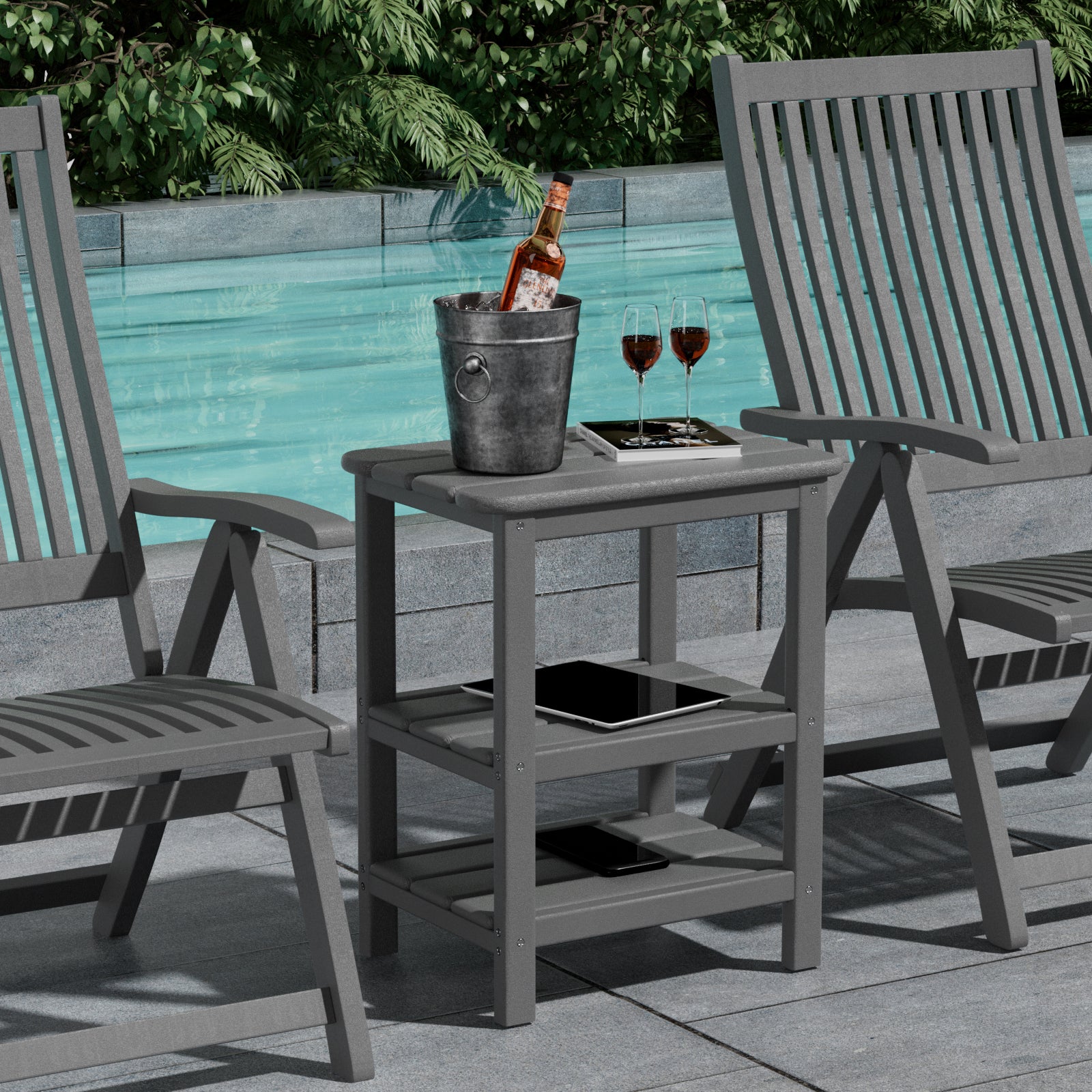 3 Tier Outdoor Side Tables Adirondack Outdoor Patio End Tables