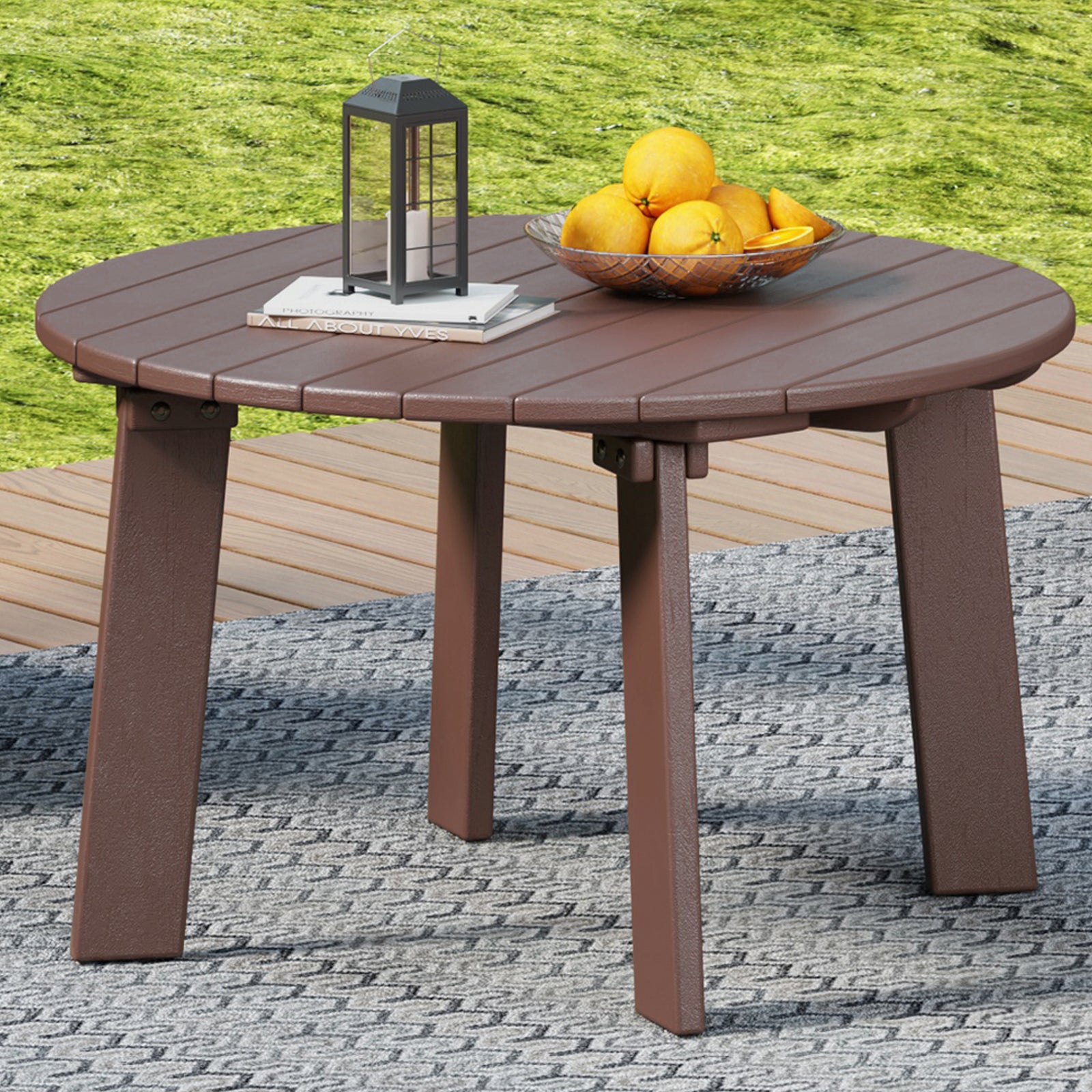 Round Outdoor Coffee Table 32''D Adirondack Patio Table