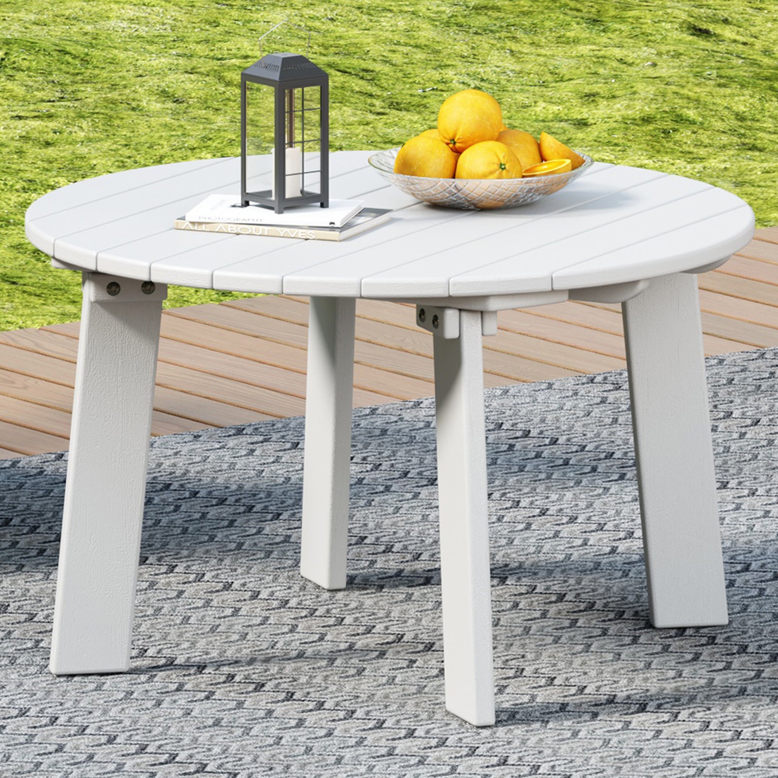 Round Outdoor Coffee Table 32''D Adirondack Patio Table