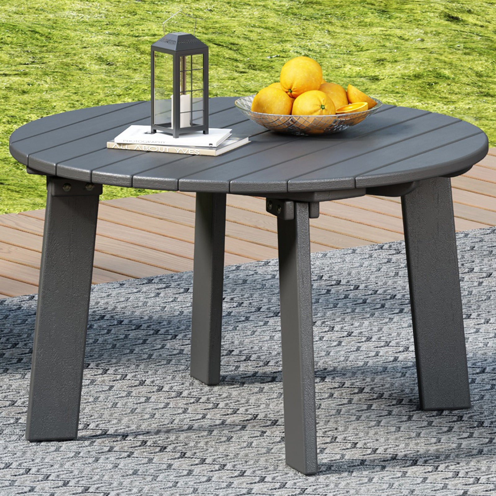 Round Outdoor Coffee Table 32''D Adirondack Patio Table