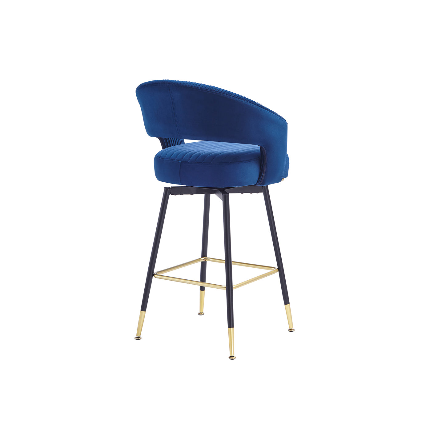 Swivel bar stools (Set of 2)Upholstered Velvet counter height bar stools with Backs