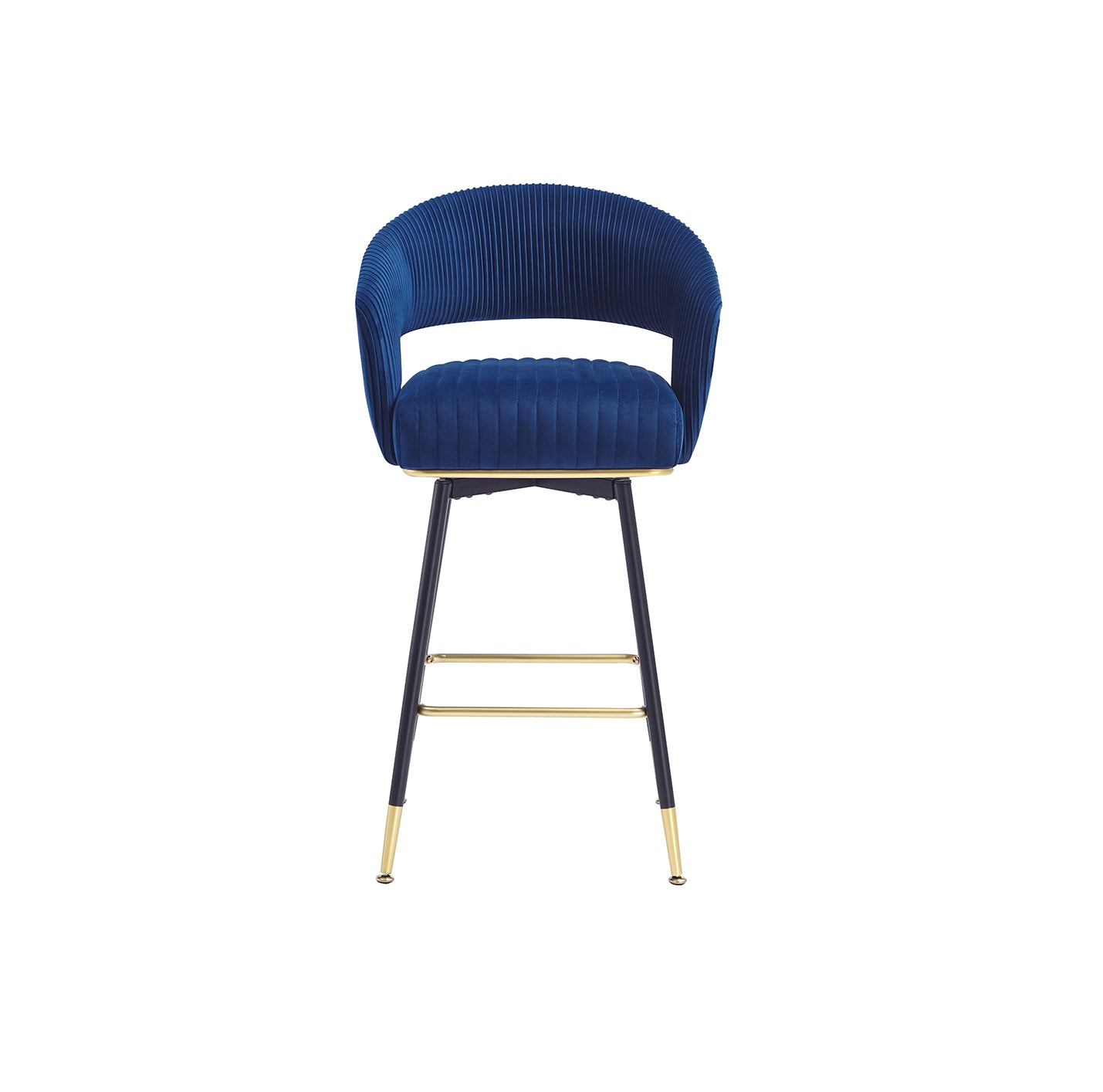 Swivel bar stools (Set of 2)Upholstered Velvet counter height bar stools with Backs