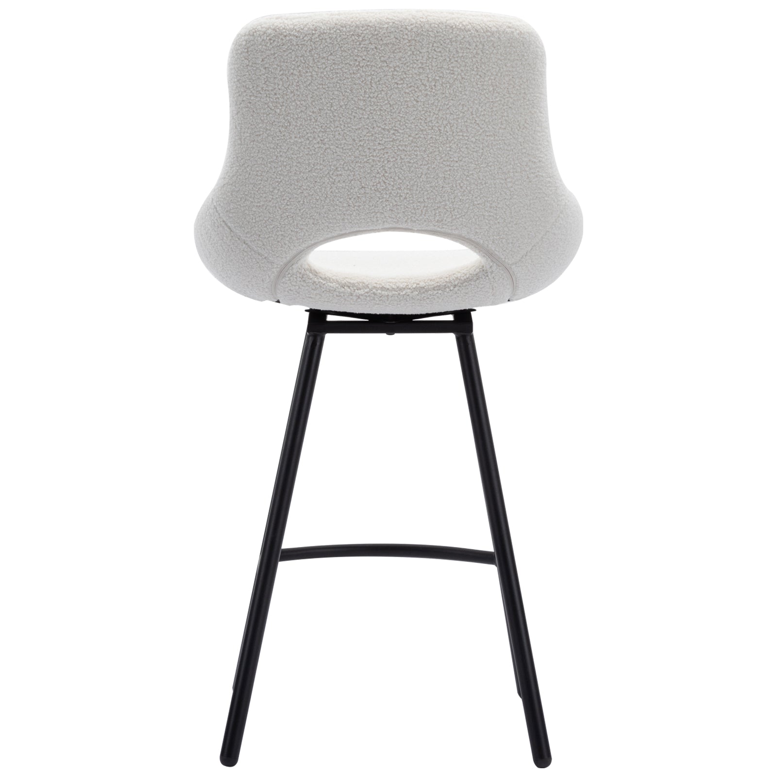 Velvet Upholstered Bar Stool with Low Back Swivel Bar Stools with Footrest