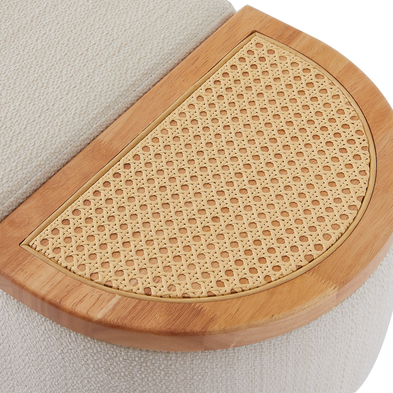 Upholstered Bedroom Storage Bench with Rattan