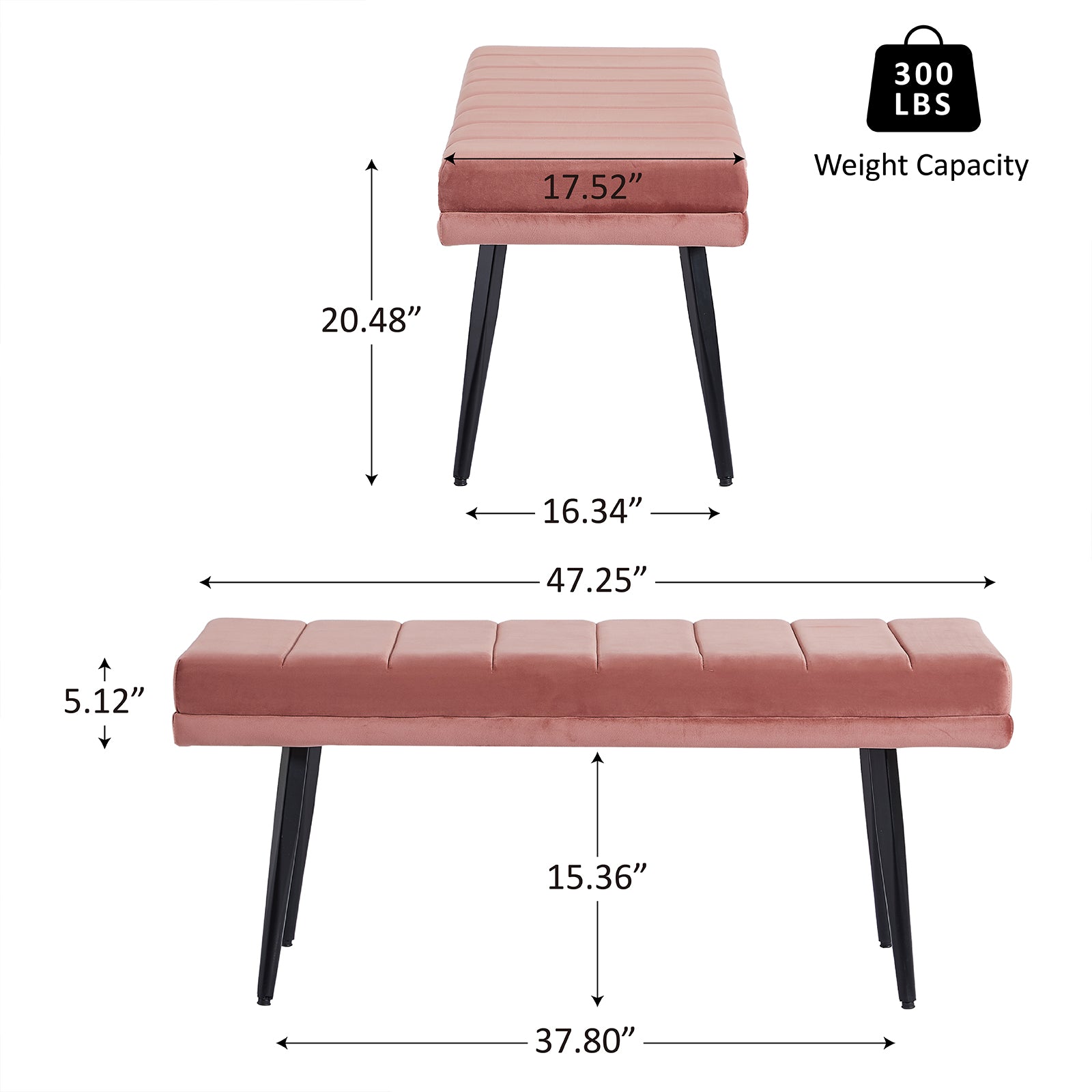 Treyton Velvet Upholstered Bench