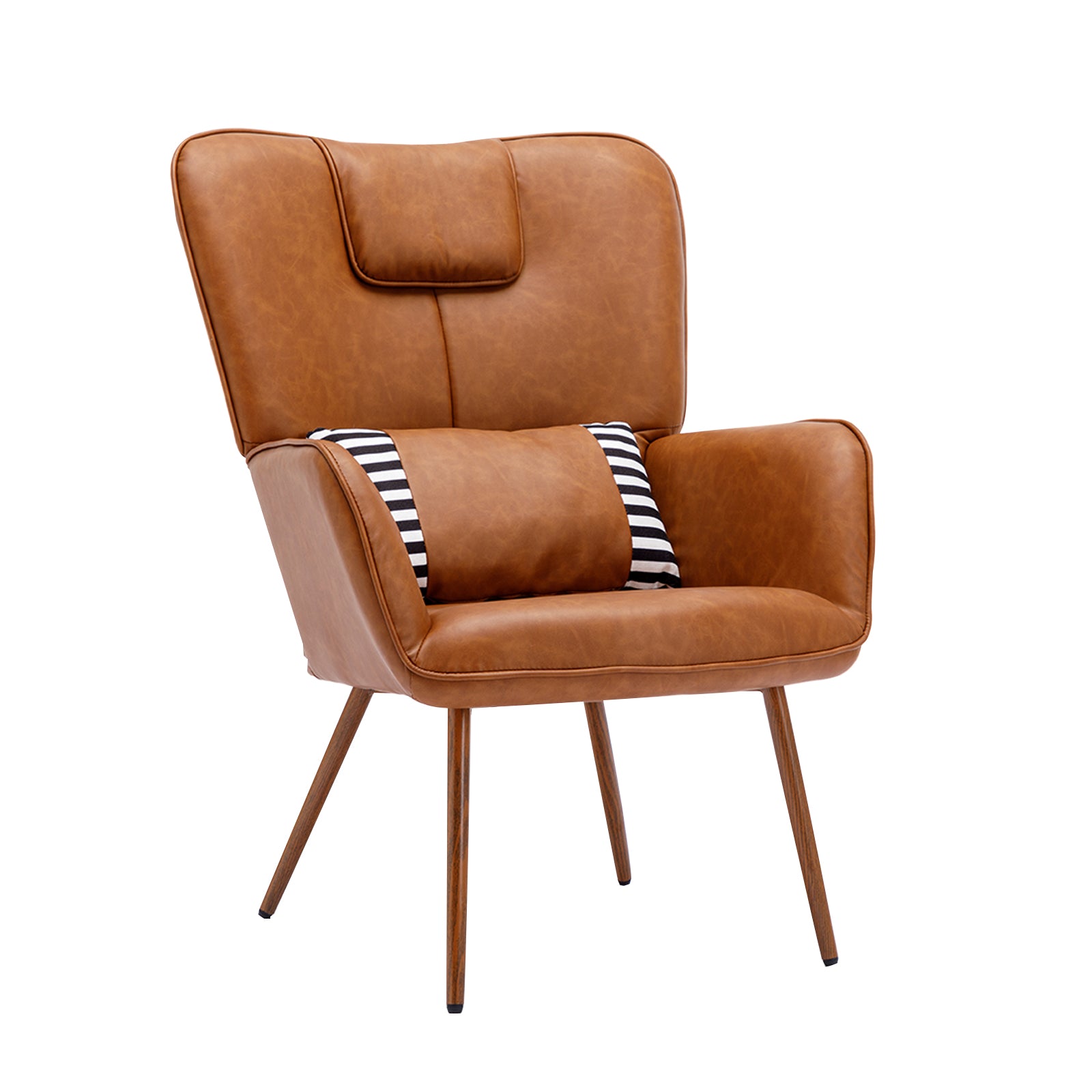 Faux Leather Wingback Chair Accent Chair Lounge Chair