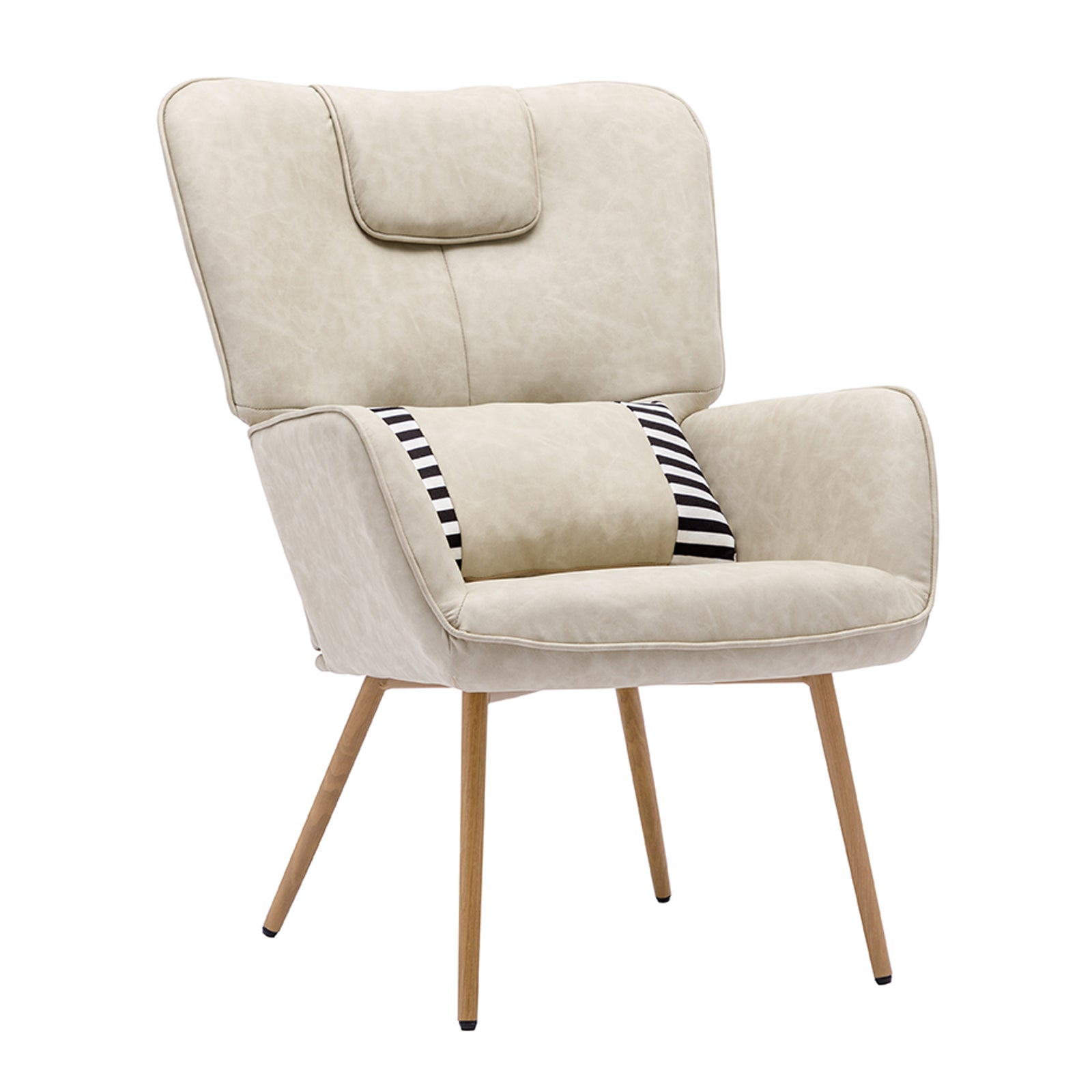 Faux Leather Wingback Chair Accent Chair Lounge Chair