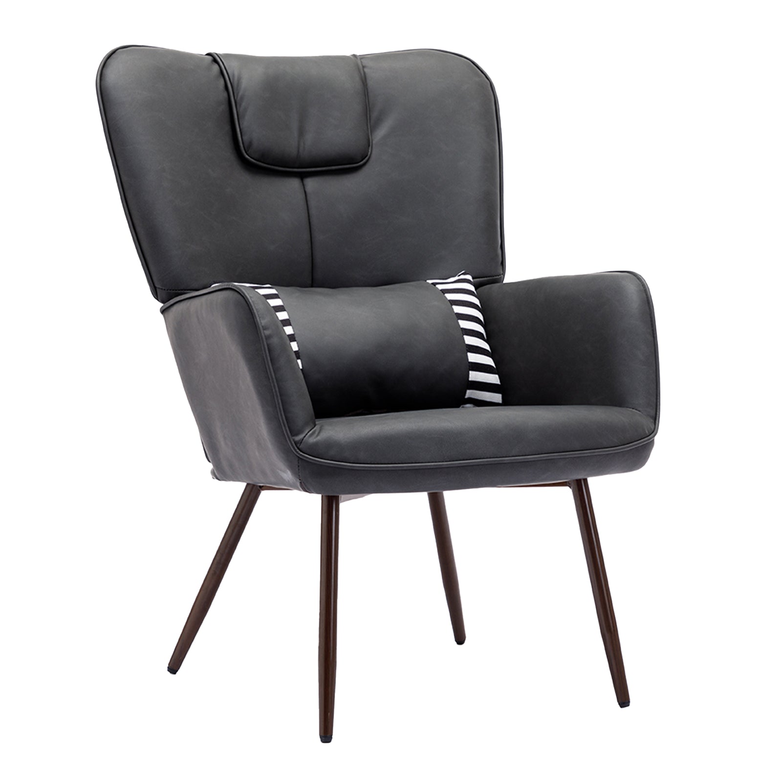 Faux Leather Wingback Chair Accent Chair Lounge Chair
