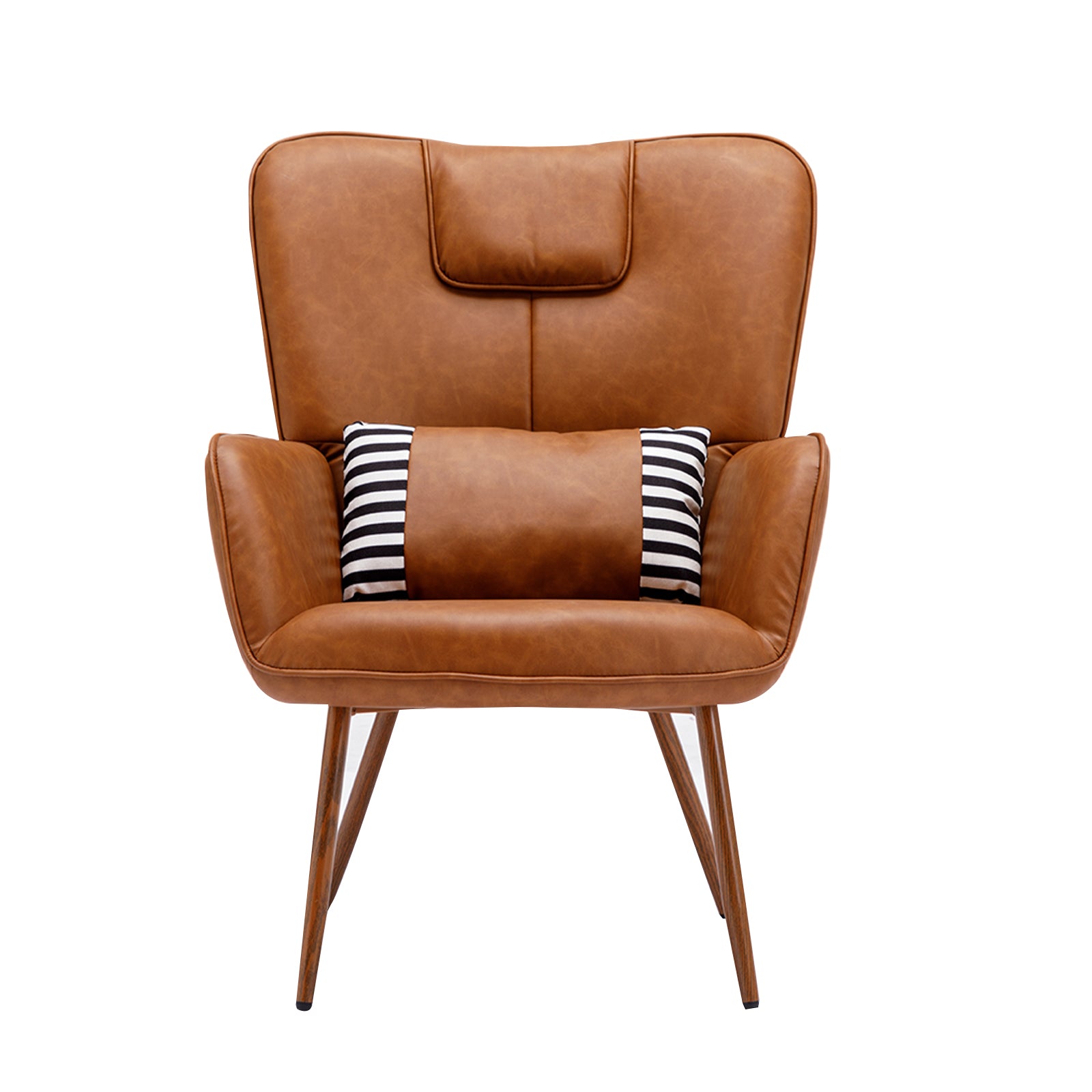 Faux Leather Wingback Chair Accent Chair Lounge Chair