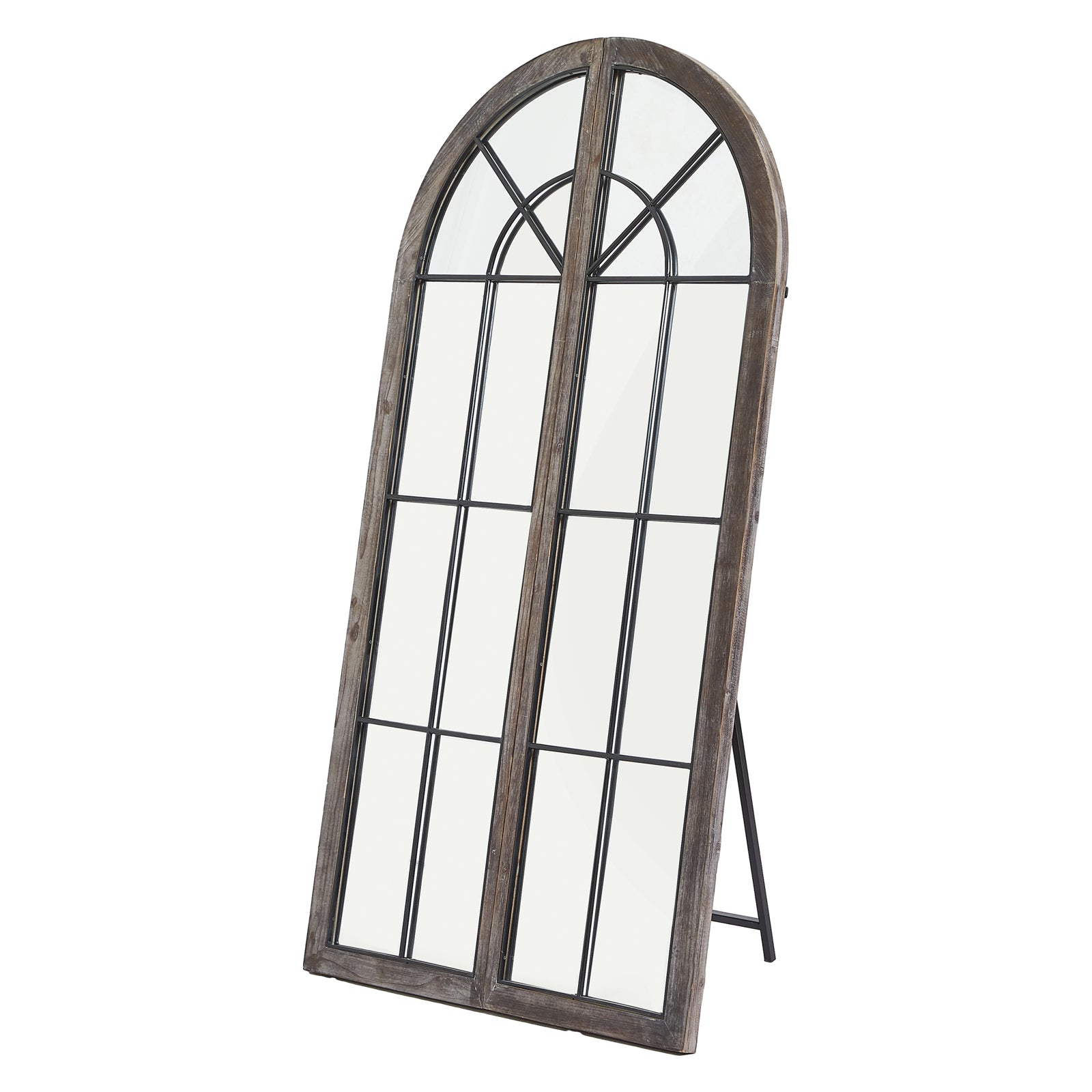 Arched Floor Mirror Solid Wood Frame Modern Full Length Mirrors