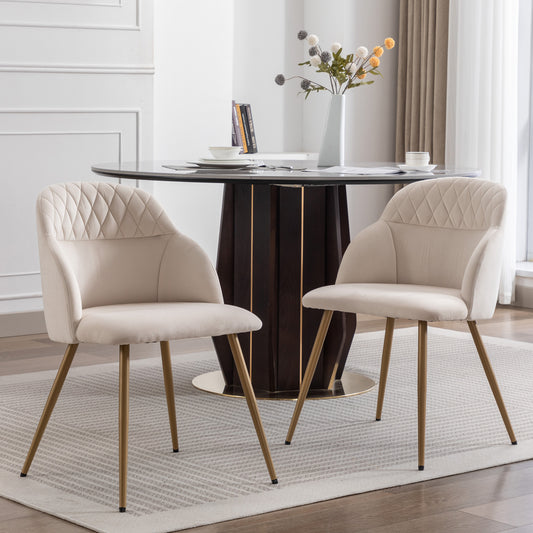 Modern Upholstered Velvet Dining Chairs with Arms (Sets of 2)-Hausfame