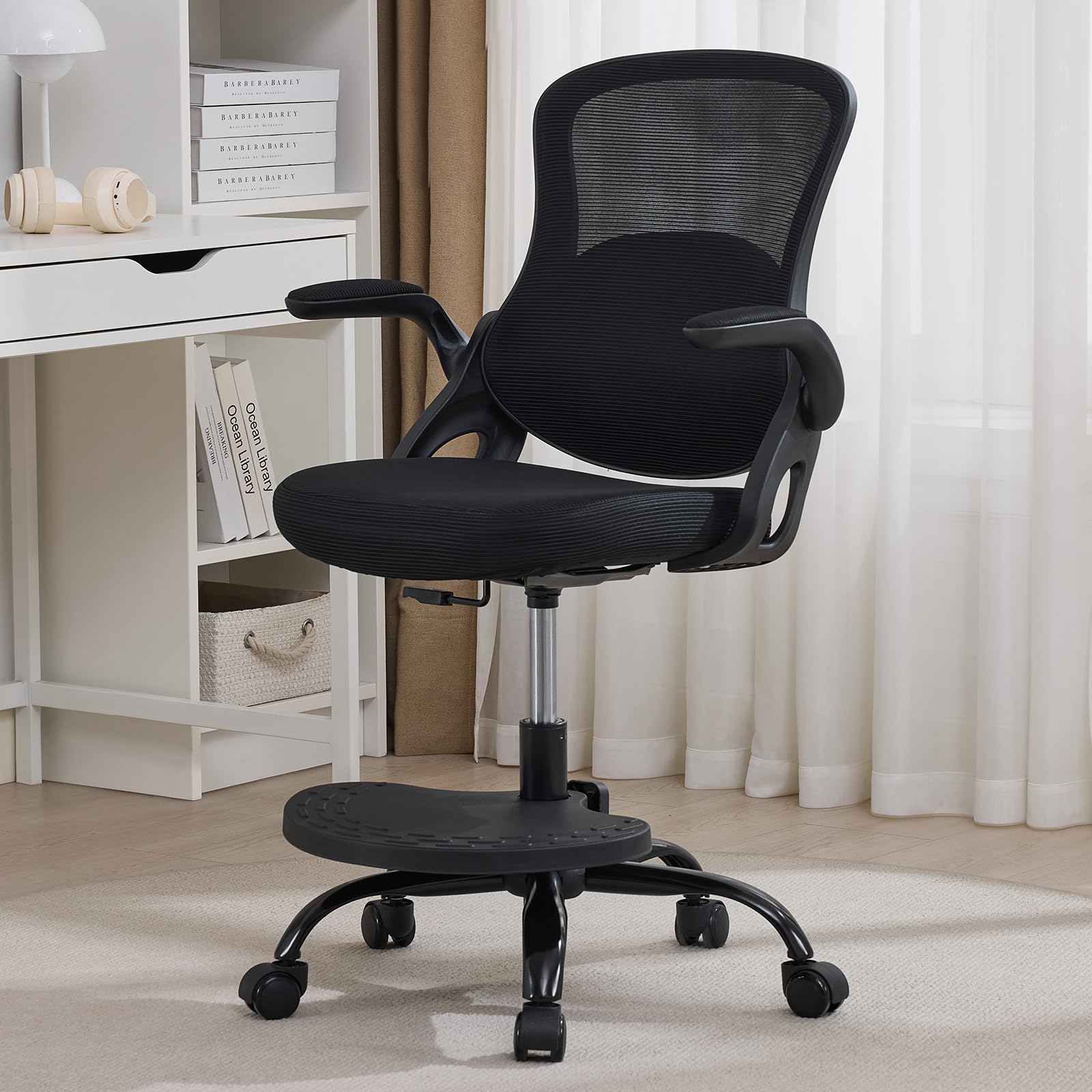 Ergonomic Kids Desk Chair with Adjustable Footrest – Height Adjustable Swivel Mesh Study Chair for Children & Teens