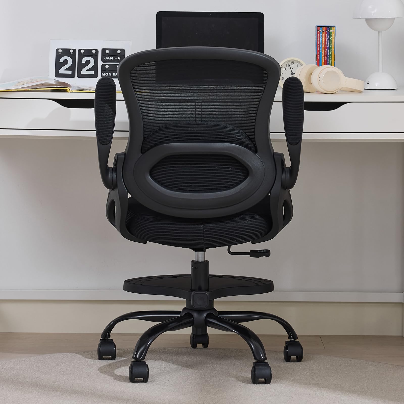Ergonomic Kids Desk Chair with Adjustable Footrest – Height Adjustable Swivel Mesh Study Chair for Children & Teens
